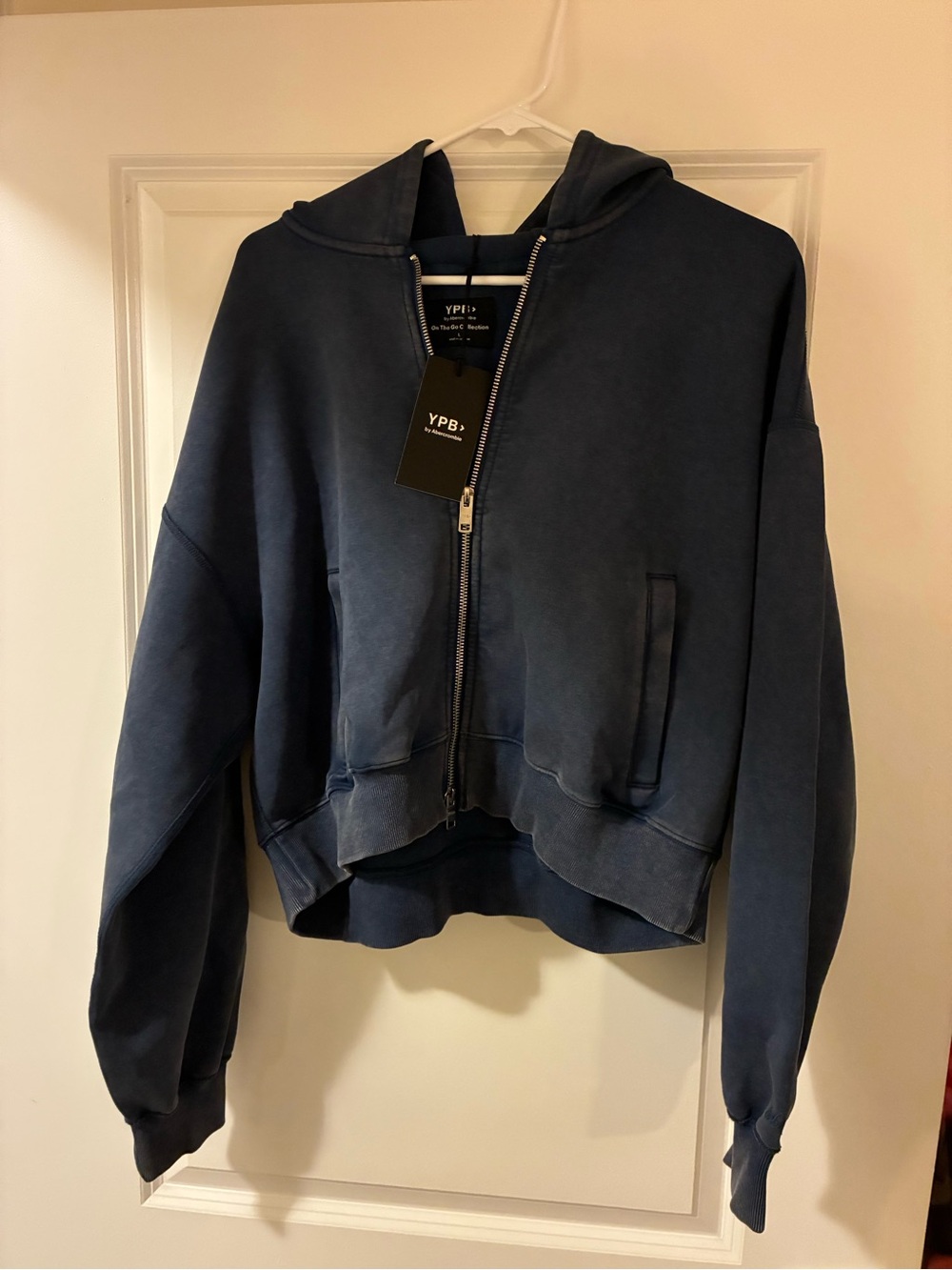 Abercrombie & Fitch YPB Navy Hooded Zip Bomber Jacket